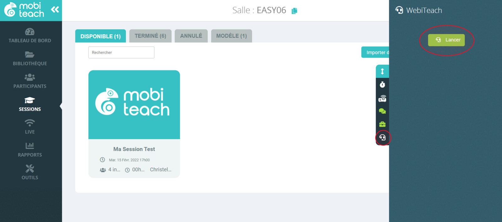 Lancement de Webiteach