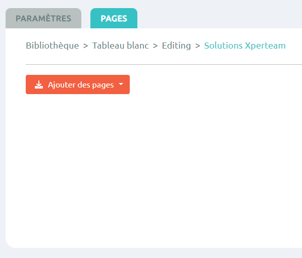 Tableau blanc : import du support