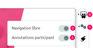 Tableau blanc : navigation libre, annotations participants et co-animation