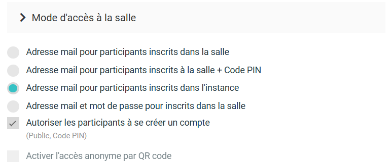 Outils - Mode d'accès à la salle