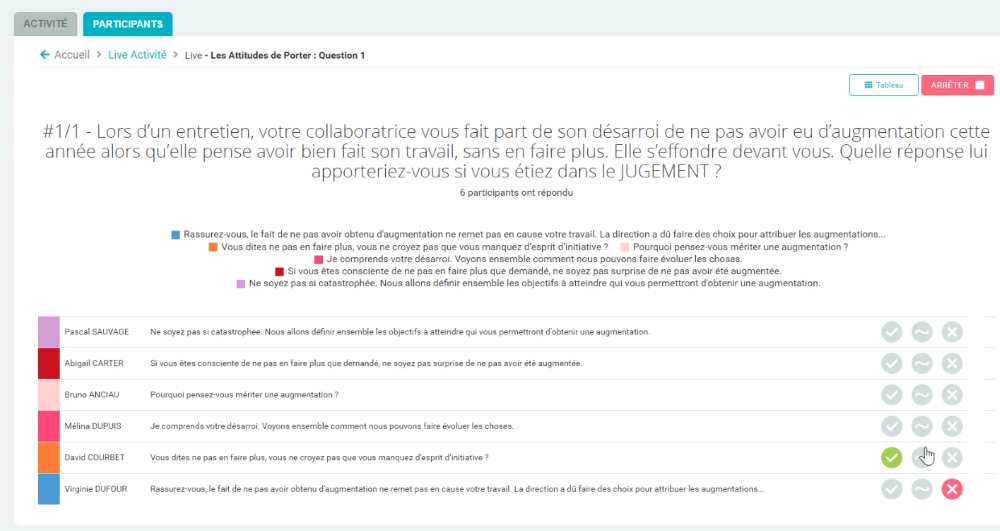 Correction des réponses libres
