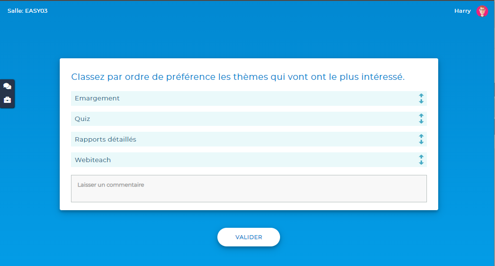 Enquête : Vue Participant