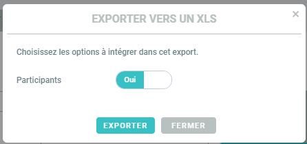 Export de session vers un XLS : intégration des participants
