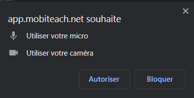 Autoriser le navigateur à utiliser micro et caméra