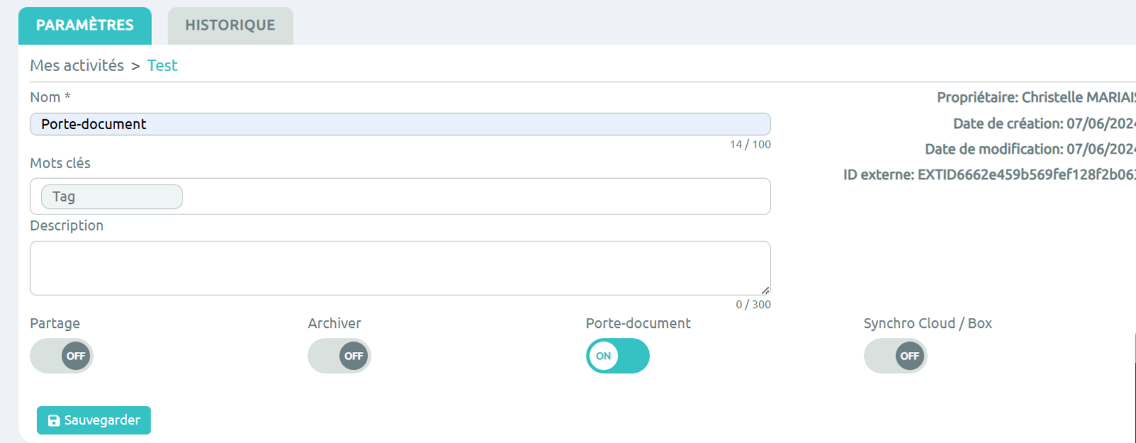 Activation de l'option Porte-Documents