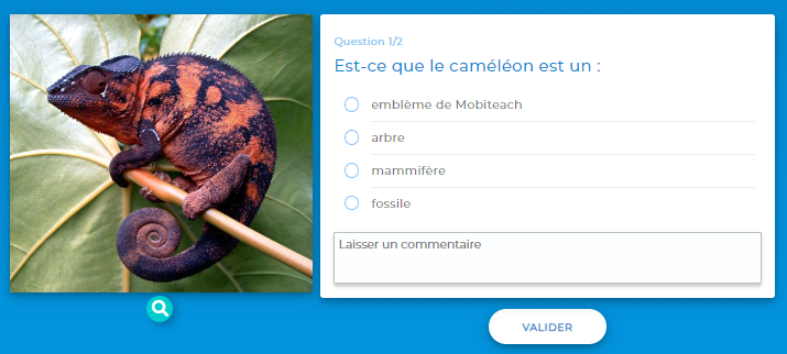 QCU vue par le participant, avec commentaires