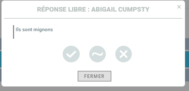 Validation réponse