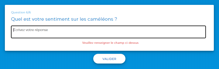 Réponse Libre - Vue participant